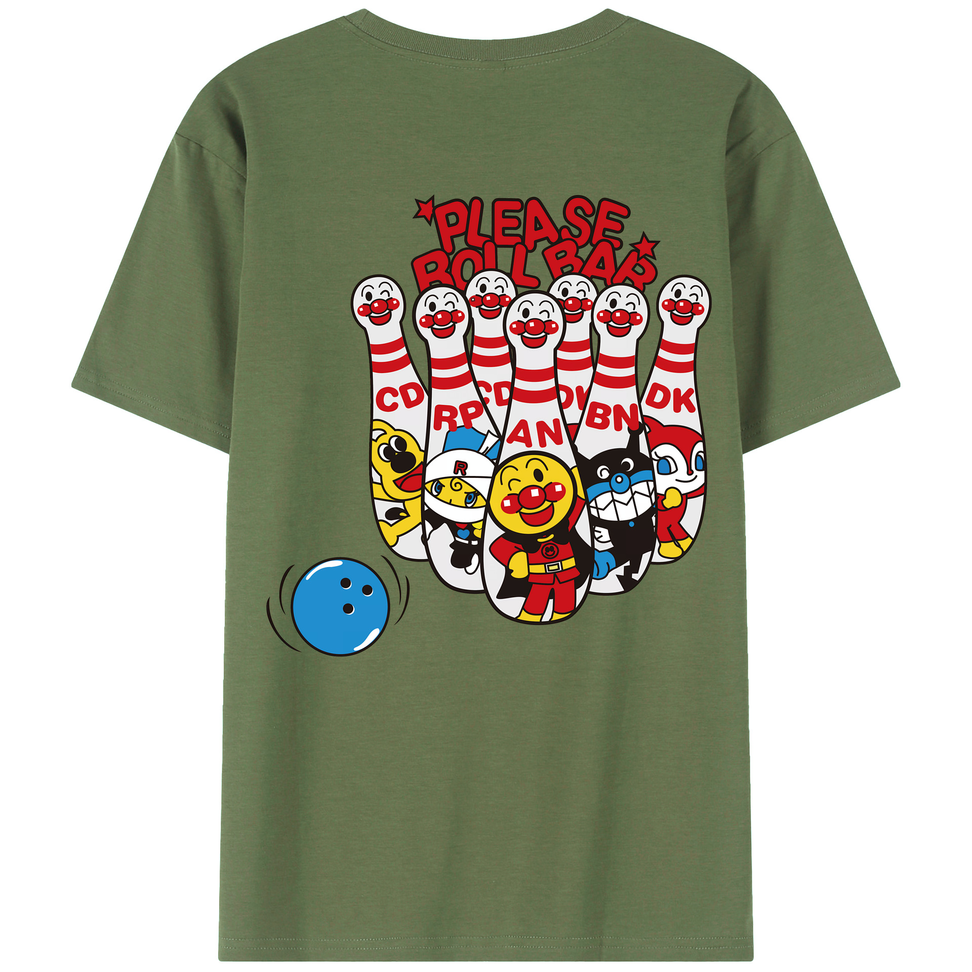 （画像用） アンパンマン Anpanman 綿100％ メンズ半袖Tシャツ（バックプリント） 通気性